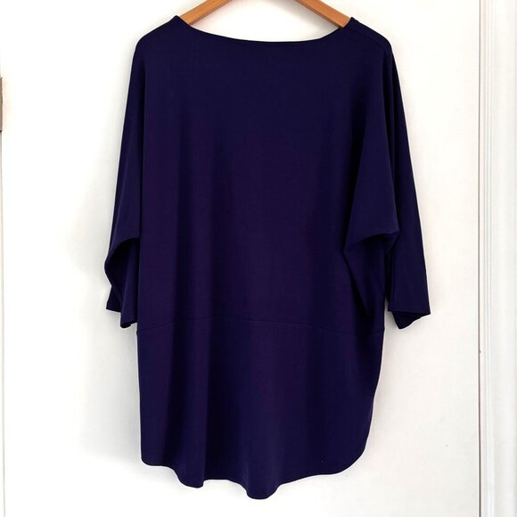 Eileen Fisher Oversized Tunic Top Size M 3/4 Sleeve Relax Jersey - Picture 2 of 4